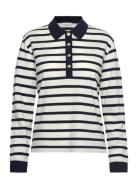 Breton Stripe Ls Pique Polo GANT Cream