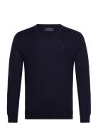 Slim Fit Washable Wool V-Neck Sweater Polo Ralph Lauren Navy