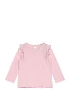 Long -Sleeved T-Shirt With Ruffles Mango Pink