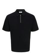Jjtroy Knit Zip Polo Jack & J S Black