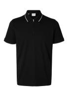 Slhfave Sport Zip Ss Polo Noos Selected Homme Black