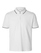 Slhfave Sport Zip Ss Polo Noos Selected Homme White