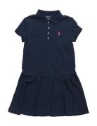 Stretch Mesh Polo Dress Ralph Lauren Kids Blue