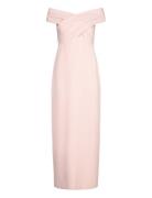 Crepe Off-The-Shoulder Gown Lauren Ralph Lauren Pink