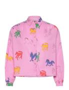 Wonder Horse Print Gathered Shirt Bobo Choses Pink