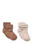 2 Pk Wool Rib Socks Ziggy Wheat Beige