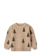 Jacquard Pullover Tree Wheat Beige