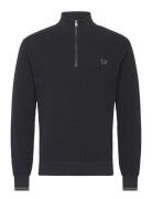 Waffle Stitch Half Zip Jmpr Fred Perry Black