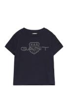 Relaxed Contrast Shield T-Shirt GANT Navy