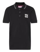 Short Sleeve Polo Hugo Kids Black