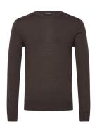 M Merino Blend C-Neck Sweater J. Lindeberg Brown