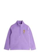 Winter Flowers Microfleece Zip Ls Tee Mini Rodini Purple