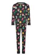 Pyjamas Set All Over Print Lindex Black