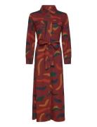 Brushstrokes Printed Flared Long Dress Bobo Choses Brown