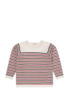 Merino Lt. Knitted Striped Blouse Copenhagen Colors Red