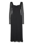 Frilled Ls Midi Dress ROTATE Birger Christensen Black