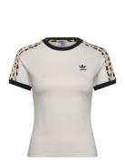 Leopard 3 Stripe T-Shirt Adidas Originals Beige