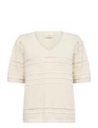 Crpoppi Knit Blouse Cream Cream