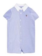 Knit Cotton Oxford Fun Shortall Ralph Lauren Baby Blue