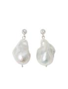 Giant Pearl Earrings Blue Billie Silver