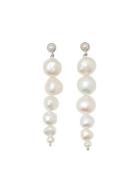 Drop Pearl Earrings Blue Billie Silver