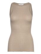 Rwbelize Silk Sl Boxer Top Rosemunde Khaki