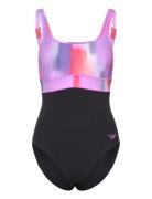 Womens Shaping Contoureclipse Printed Swimsuit Speedo Black