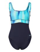 Womens Shaping Contoureclipse Printed Swimsuit Speedo Navy