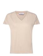 Mschfenya Modal V Neck Tee MSCH Copenhagen Cream