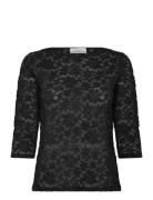 Rwdelicia 2/4 Boatneck T-Shirt Rosemunde Black