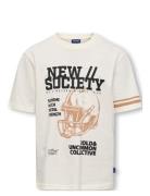 Osjsociety Life S/S Rlx Printed Tee Jrs ONLY & SONS White