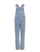 Long Denim Dungarees Mango Blue