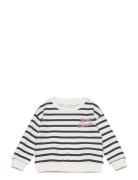 Message Striped Sweatshirt Mango White