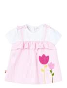 Poplin Dress Striped Boboli Pink