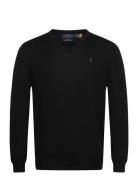 Slim Fit Washable Wool V-Neck Sweater Polo Ralph Lauren Black