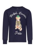 Dog-Print Cotton Long-Sleeve Tee Ralph Lauren Kids Navy