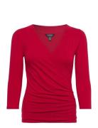 Surplice Jersey Top Lauren Ralph Lauren Red