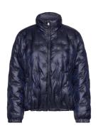 Logo Quilted Funnelneck Down Coat Lauren Ralph Lauren Navy