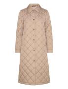 Diamond-Quilted Long Coat Lauren Ralph Lauren Beige