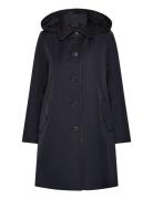 Faux-Leather-Trim Hooded Coat Lauren Ralph Lauren Navy