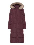 Faux-Fur-Trim Hooded Down Coat Lauren Ralph Lauren Burgundy