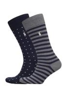 Dot Stripe Sock 2-Pack Polo Ralph Lauren Blue