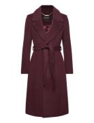 Belted Wool-Blend Wrap Coat Lauren Ralph Lauren Burgundy