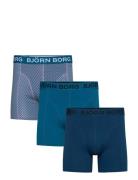 Cotton Stretch Boxer 3P Björn Borg Blue