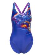 Womens Placement Digital Powerback Speedo Blue