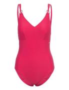 Womens Shaping Strappy 1 Piece Speedo Pink