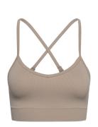 Collective Rib Strap Sports Bra W Craft Beige