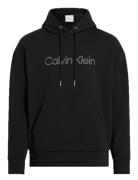 Textured Embroidery Logo Hoodie Calvin Klein Black