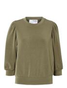 Slftenny 3/4 Sweat Top Noos Selected Femme Khaki