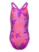 Girls Printed Twinstrap Speedo Purple